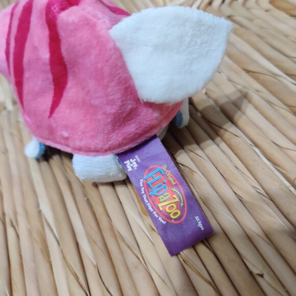 Flipazoo Cat Dog Plush Pink Striped Kitty Blue Puppy Reversible 6" Jay Play Cute - Picture 7 of 10